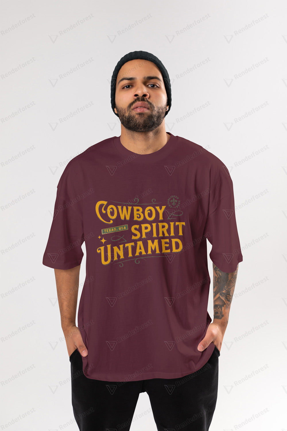 Orballo Classic Crew Neck Oversized Cow Boy Spirit Untamed