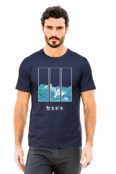 Orballo Classic Crew Neck Blue White Japanese